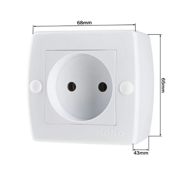 Розетка 1-а без заземлення, Mono Electric, OCTANS IP 20 (білий) 104-010106-116 фото
