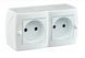 Розетка двойная без заземления Mono Electric OCTANS IP20 белая (104-010106-121) 104-010106-121 фото 1