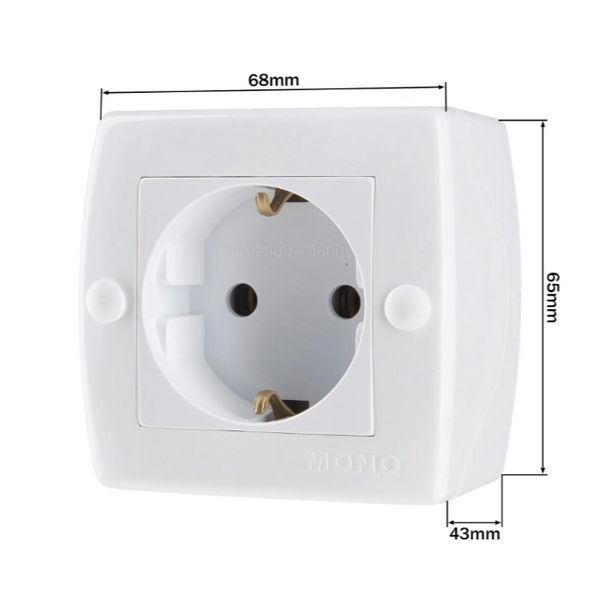 Розетка 1-а з заземленням, Mono Electric, OCTANS IP 20 (білий) 104-010107-117 фото