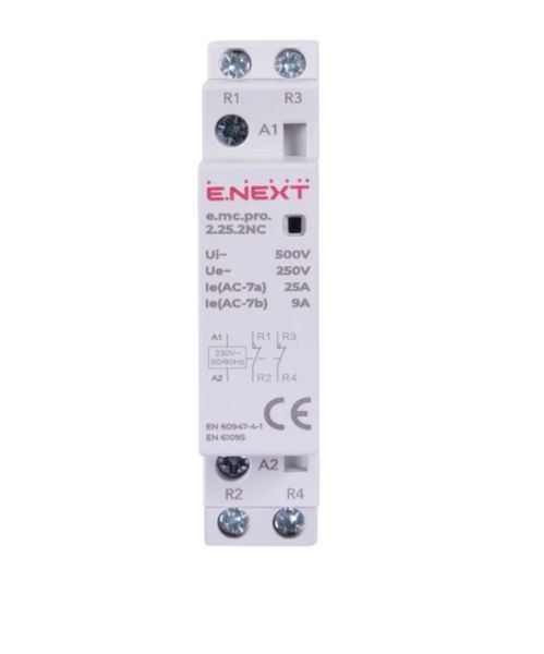 Контактор модульный 2P 25А 2NC 220V [p005225] E.NEXT e.mc.pro.2.25.2NC p005225 фото