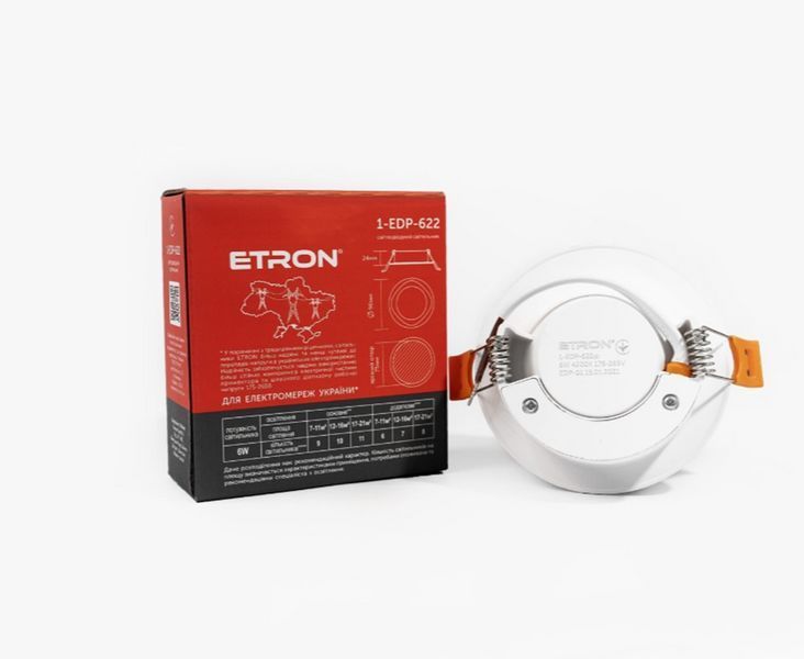 Світлодіодний світильник ETRON Decor 1-EDP-622 6W 4200K ІР40 круг 1-EDP-622 фото