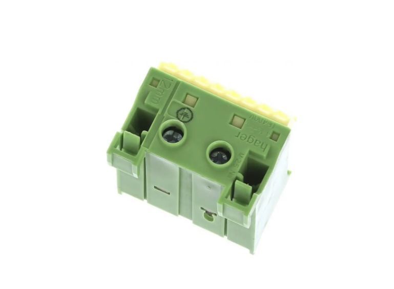 Блок PE-клем Hager 2х16 мм2 + 8х4 мм2 ширина 45 мм QiuckConnect (KN10E) KN10E фото