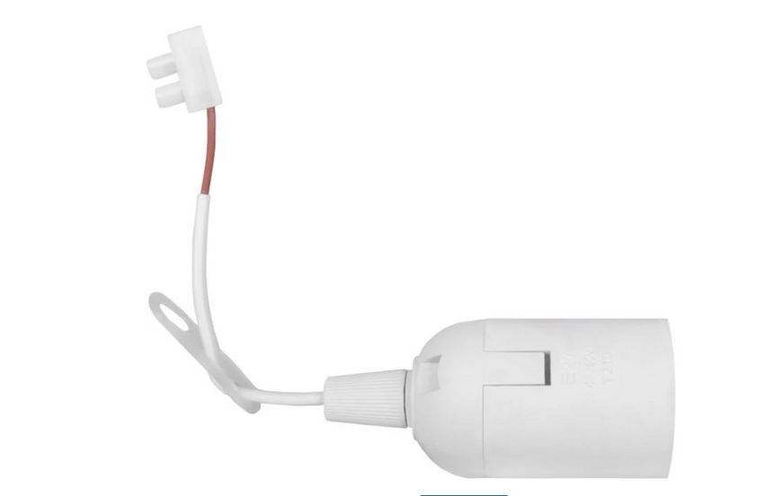 Патрон E27 подвесной со шнуром 15см 78х37mm пластик белый [s9100057] e.lamp socket pendant..E27.pl.wh s9100057 фото