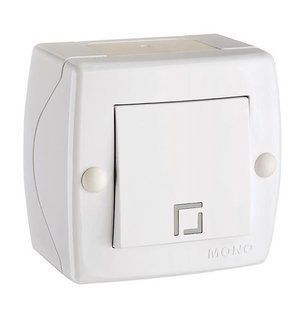 Вимикач одноклавішний, Mono Electric, OCTANS IP 20 (білий) 104-010101-100 фото